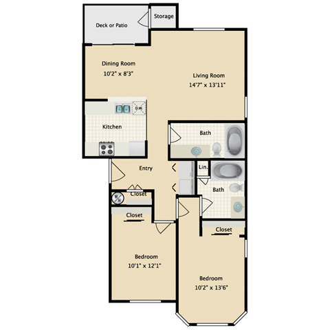 Little Tuscany Apartments Con Amore Two Bedroom Floor Plan